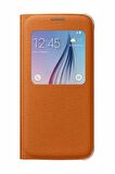Galaxy S6 ile Uyumlu S View Cover (Tekstil) Turuncu EF-CG920BOEGWW