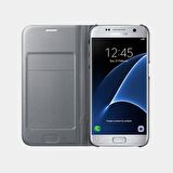 Galaxy S7 ile Uyumlu LED View Fonksiyonel Kılıf Gümüş EF-NG930PSEGWW