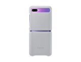 Galaxy Z Flip ile Uyumlu Deri Kılıf Gümüş Gri EF-VF700LSEGWW