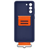 Galaxy S21 FE ile Uyumlu Kayışlı Silikon Kılıf Lacivert-EF-GG990TNEGWW