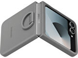 SAMSUNG Galaxy Z Flip 6 Yüzüklü Silikon Telefon Kılıfı Gri
