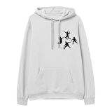 Badminton  Baskılı Beyaz Hoodie
