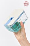 NEOFLAM PERFECT SEAL DİKDÖRTGEN CAM SAKLAMA KABI BEJ 500ML