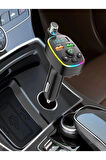 Bluetooth 5.0 FM Transmitter Çift USB 3.1A PD Hızlı Şarj Destekli Mikrofonlu Modülatör