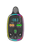 Bluetooth 5.0 FM Transmitter Çift USB 3.1A PD Hızlı Şarj Destekli Mikrofonlu Modülatör