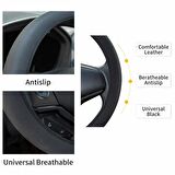 Volkswagen Polo 2012 uyumlu direksiyon koruyucu kılıf - siyah deri terletmez geçme model