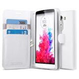 Spigen LG G3 ile Uyumlu Kılıf Slim Wallet S Cüzdan White