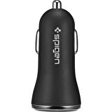 Spigen F27QC Çift USB Hızlı Şarj 3.0 2.4A Araç Şarj Cihazı - Siyah