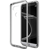Verus LG G5 ile Uyumlu Crystal Bumper Kılıf Light Silver