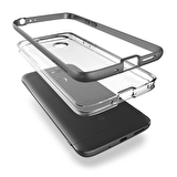 Verus LG G5 ile Uyumlu Crystal Bumper Kılıf Steel Silver