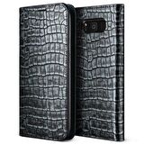 VRS Design Galaxy S8 Genuine Croco Diary Kılıf Dark Silver