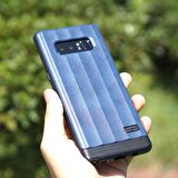 Ringke FlexS Galaxy Note 8 ile Uyumlu KIlıf Deep Blue Premium PU Deri&TPU Kombini Tam Koruma
