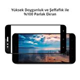 Spigen Mi A1 / Mi 5X ile Uyumlu Cam Ekran Koruyucu Full Cover Glass Black