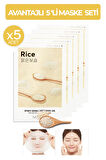 Avantajlı Pirinç Özlü Aydınlatıcı ve Nemlendirici Yaprak Maske Seti(5x17g)Airy Fit Sheet Mask (Rice)