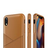 VRS iPhone XR Leather Fit Label Kılıf Brown