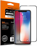 iPhone 11 Pro/XS/X Cam Ekran Koruyucu, Spigen Full Cover Glass Black