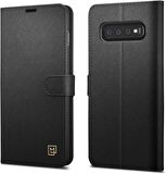 Spigen Galaxy S10 Kılıf La Manon Wallet Saffiano Black