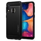 Spigen Galaxy A20e ile Uyumlu Kılıf Rugged Armor Matte Black
