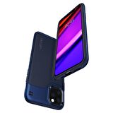 Spigen iPhone 11 Pro ile Uyumlu Kılıf Hybrid NX Denim Blue
