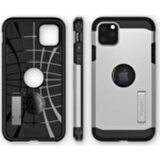 Spigen iPhone 11 Pro Max ile Uyumlu Kılıf Tough Armor Satin Silver