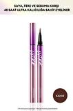 Su , Ter ve Yağlanmaya Dayanıklı , 48 Saate Kadar Kalıcı  Ultra Powerproof Thin Pen Liner (Brown)