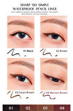 Suya Dayanıklı, İnce Uçlu Göz Kalemi Clio Sharp So Simple Waterproof Pencil Liner (03 Cacao Brown)