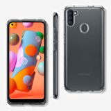 Spigen Galaxy M11 / Galaxy A11 ile Uyumlu Kılıf Liquid Crystal 4 Tarafı Tam Koruma Crystal Clear