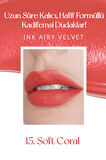 Uzun Süre Kalıcı ve Hafif Formüllü, Kadife Bitişli Tint Peripera Ink Airy Velvet (15 Soft Coral)
