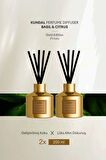 Parfüm Difüzörü Seçkin Gold Seri KUNDAL Perfume Diffuser Gold Edition 200ml 2Adet (Basil & Citrus)
