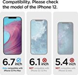 Spigen Apple iPhone 12 Pro Max Cam Ekran Koruyucu Kolay Kurulum GLAS.tR AlignMaster Full Cover (2 Adet) Black - AGL01792