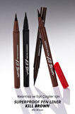 Sünger Uçlu, Suya Dayanıklı Kalem Eyeliner Clio Superproof Pen Liner Kill Brown (02 Brown)