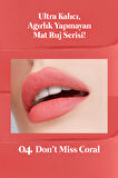 Mat Bitişli ve Uzun Süre Kalıcı Stick Ruj Peripera Ink Mood Matte Stick (04 Don't Miss Coral)