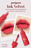 Yüksek Pigmentli, Kadife Görünümlü Gün Boyu Kalıcı Tint Peripera Ink Velvet (21 Vitality Coral Red)