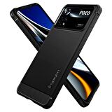 Spigen Poco X4 Pro ile Uyumlu Kılıf Rugged Armor Matte Black
