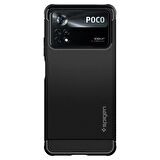 Spigen Poco X4 Pro ile Uyumlu Kılıf Rugged Armor Matte Black