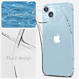 Spigen iPhone 14 Plus ile Uyumlu Kılıf Liquid Crystal 4 Tarafı Tam Koruma Crystal Clear