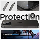 Spigen Apple iPhone 14 Pro / iPhone 14 Pro Max Kamera Lens Cam Ekran Koruyucu Glas.tR Optik (2 Adet) Black - AGL05273