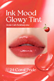 Ağırlık Hissi Vermeyen, Pigmentli Parlak Tint Peripera Ink Mood Glowy Tint ( #24 Coral Pride)