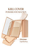 Hafif Yapılı, Pürüzsüz Mat Bitişli Pudra Fondöten CLIO Kill Cover Powder Foundation (21N Linen)