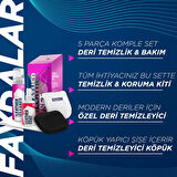 GYEON Q²M LeatherSet Natural Modern Deri Günlük Hafif Temizlik ve Bakım Seti (5 Parça) - 200 ml