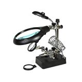 MASA ÜSTÜ LEDLİ MİNİ BÜYÜTEÇ HAVYA STAND PCB TUTUCU MG16129-C