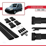 Citroen Berlingo (M59) 2003-2008 Arası ile Uyumlu FLY Model Ara Atkı Tavan Barı Siyah 2 Adet