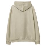 Basketball  Baskılı Krem Hoodie