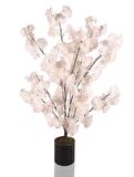 Yapay Ağaç Bahardalı Ağacı Ağacı Japon Kiraz Çiçeği Saksılı Pembe Açık 90x60cm