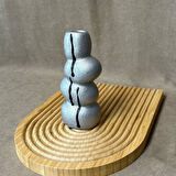 Uretti - Ayşe 7362 4706 El Yapımı Gri Taş Motifli Dekoratif Biblo / Vazo - 18 x 9 Cm