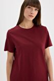 Regular Fit Bisiklet Yaka Basic Düz Casual Premium Kısa Kollu Tişört