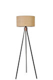 FISCO TRİPOD SİYAH LAMBADER SİLİNDİR HASIR RATTAN ABAJURLU