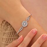 925 Ayar Zirkon Taşlı Modern Gümüş Bileklik Silver