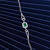 925 Ayar Zirkon Taşı Süslemeli Gümüş Bileklik Silver