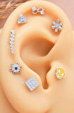 925 Ayar Tek Taş Modeli Minimal Tragus Piercing
